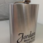 uv dtf example on silver hipflask