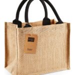 w412 natural/black jute bag