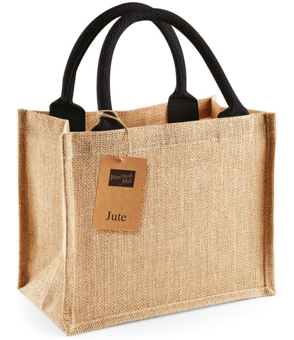 w412 natural/black jute bag