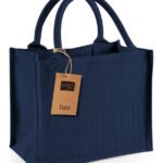 w412 navy jute bag