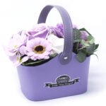 petite soap flower basket_soft lavender