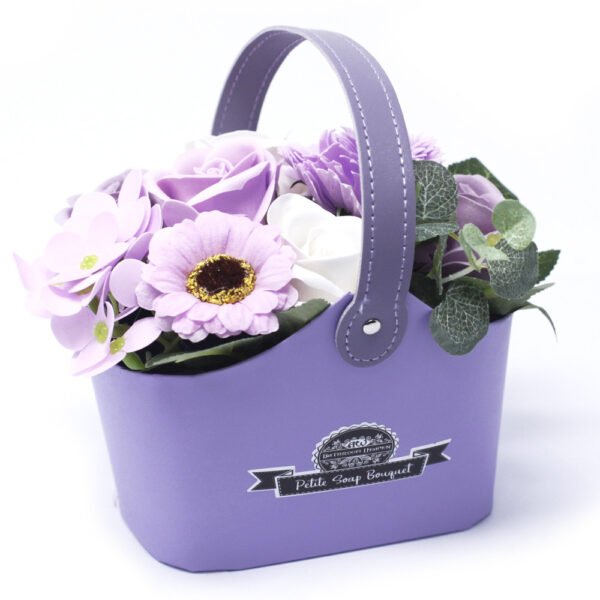 petite soap flower basket_soft lavender