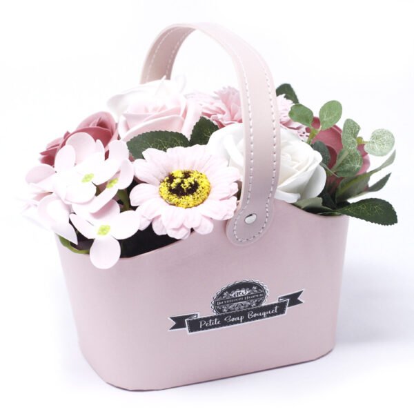 petite soap flower basket_peaceful pinks