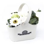 petite soap flower basket_pastel green