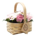 soap flower_wicker basket_pink-med