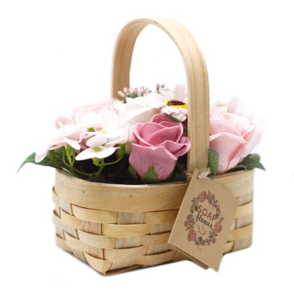 soap flower_wicker basket_pink-med