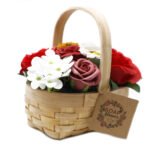 soap flower_wicker basket_red-med