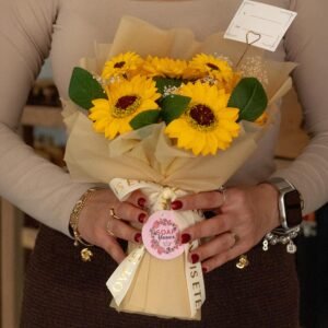 Large Soap Flower Bouquet – Coordinating Wrap & Embossed Ribbon